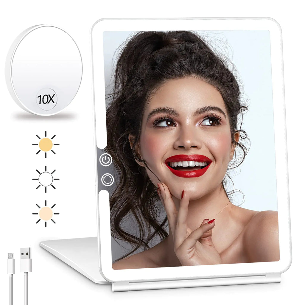 Espejo de maquillaje inteligente con luz