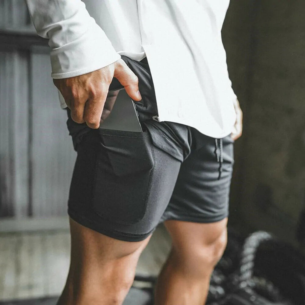 Pantalones cortos para correr Ropa deportiva doble para exteriores