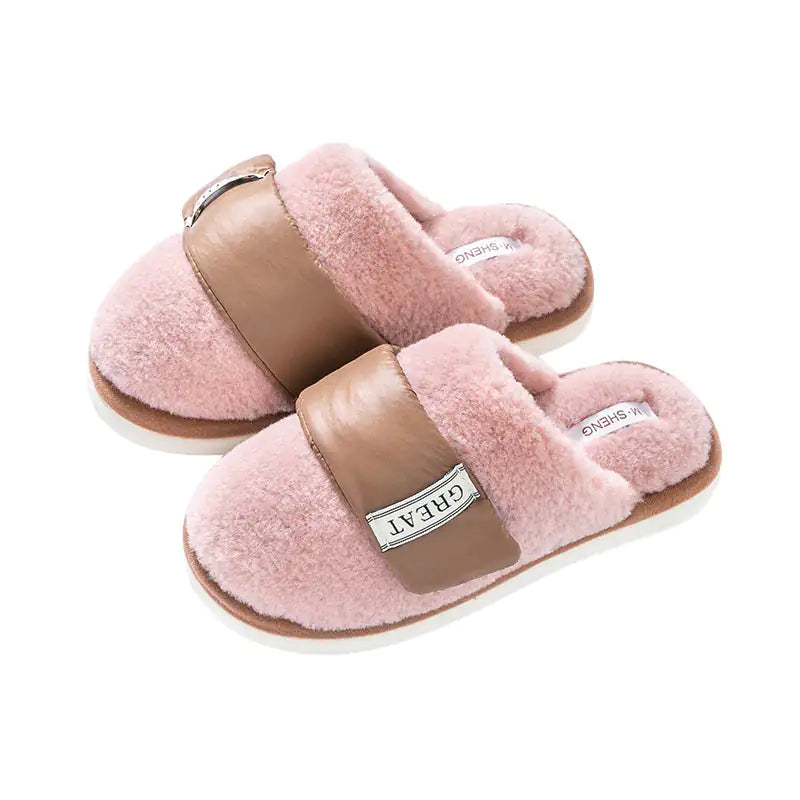 Pantuflas de terciopelo para interiores de otoño e invierno, cálidas, de algodón, para dormitorio de pareja