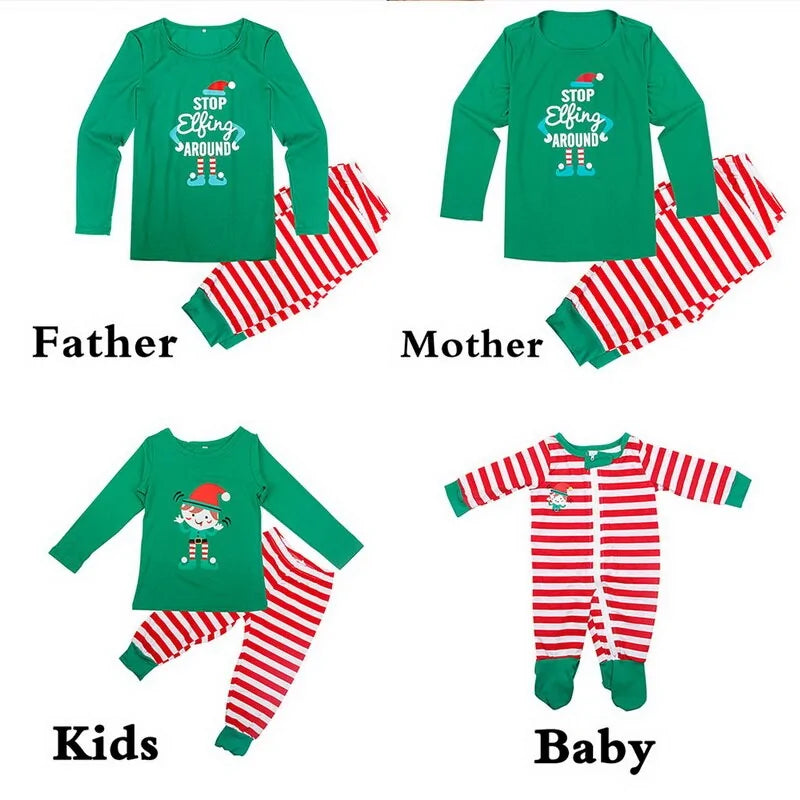Conjunto de pijamas familiares navideños 2020: conjuntos de invierno a juego