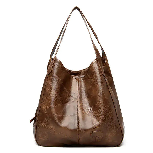 Bolso de mano vintage de piel sintética para mujer