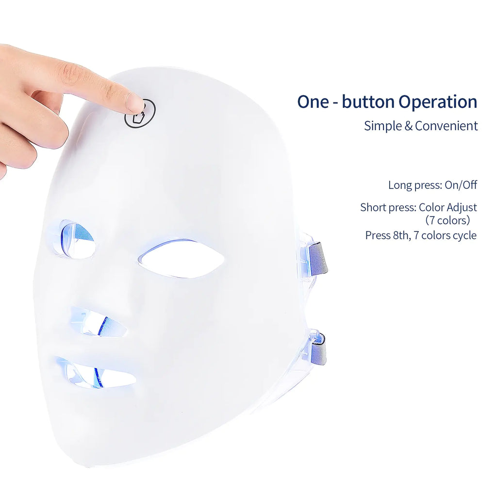 Máscara facial LED con carga USB