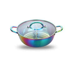 Titanium Plated Stainless Steel Dual Section Hot Pot