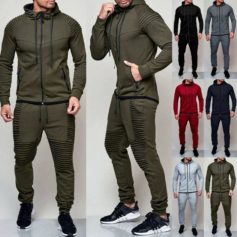 Chándal de 2 piezas para correr en otoño para hombre