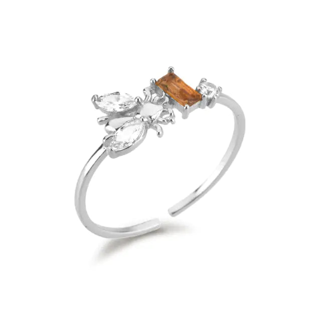 Colección de anillos y pendientes de abejas de invierno