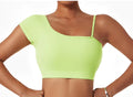 Tops de yoga sexys con hombros oblicuos para verano