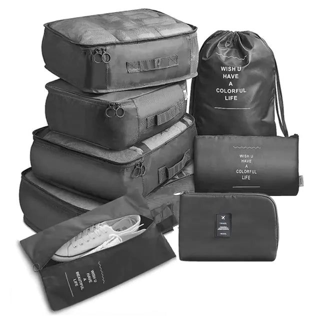 Organizador de viaje de gran capacidad, 8 piezas/juego