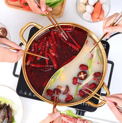 Titanium Plated Stainless Steel Dual Section Hot Pot