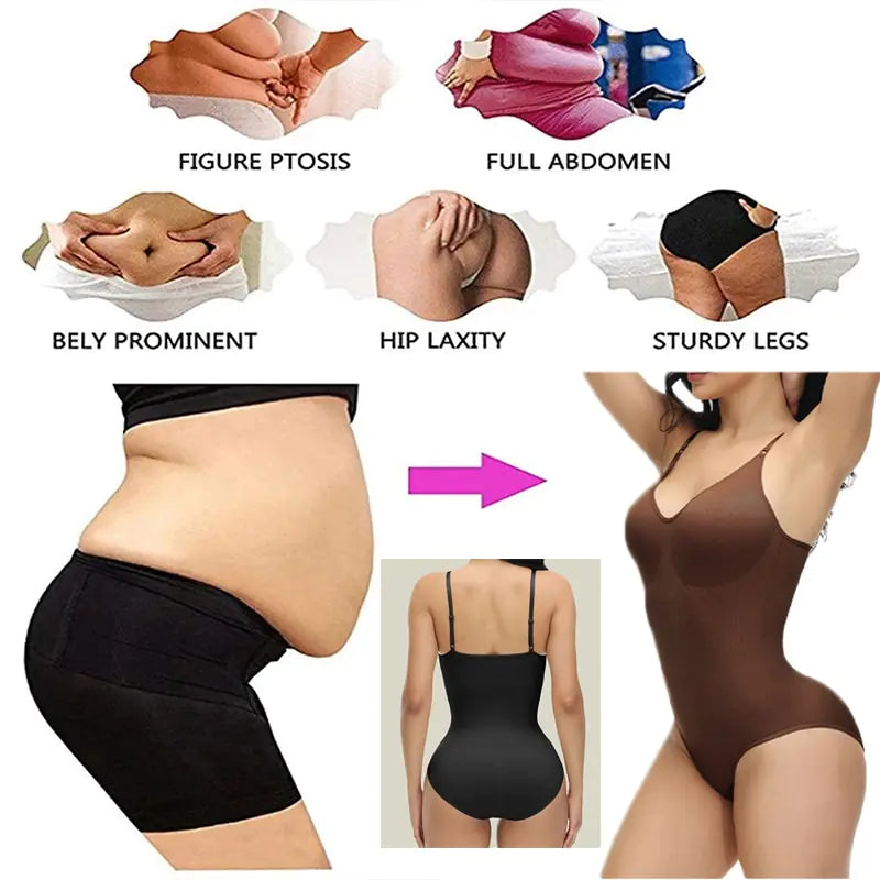 Body con tirantes finos y escote en V