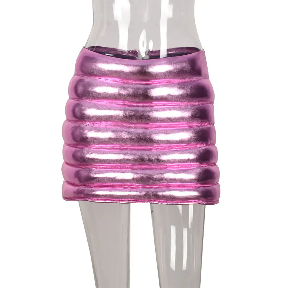 Minifalda acolchada con doble burbuja