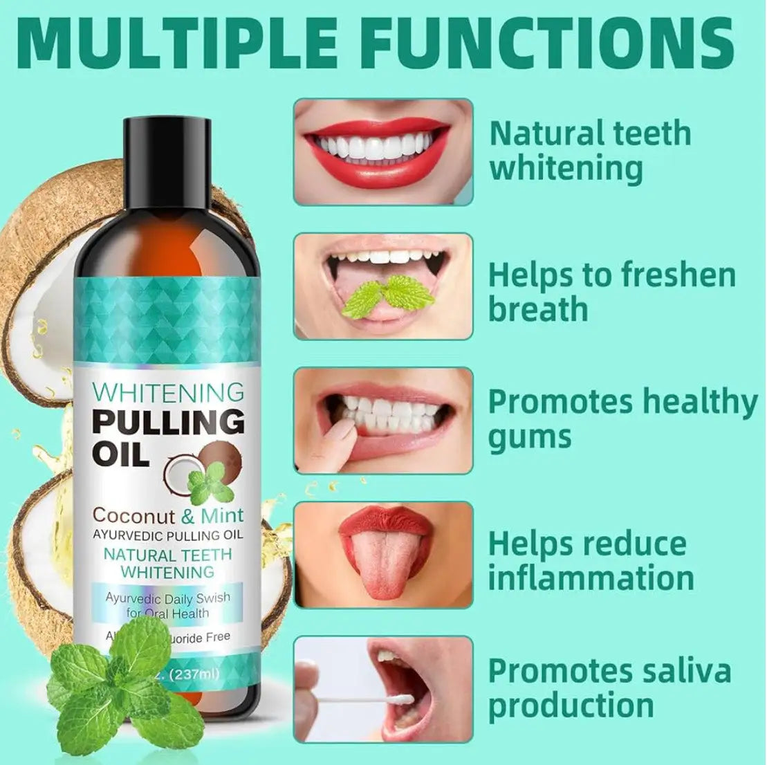 Cuidado bucal con menta fresca