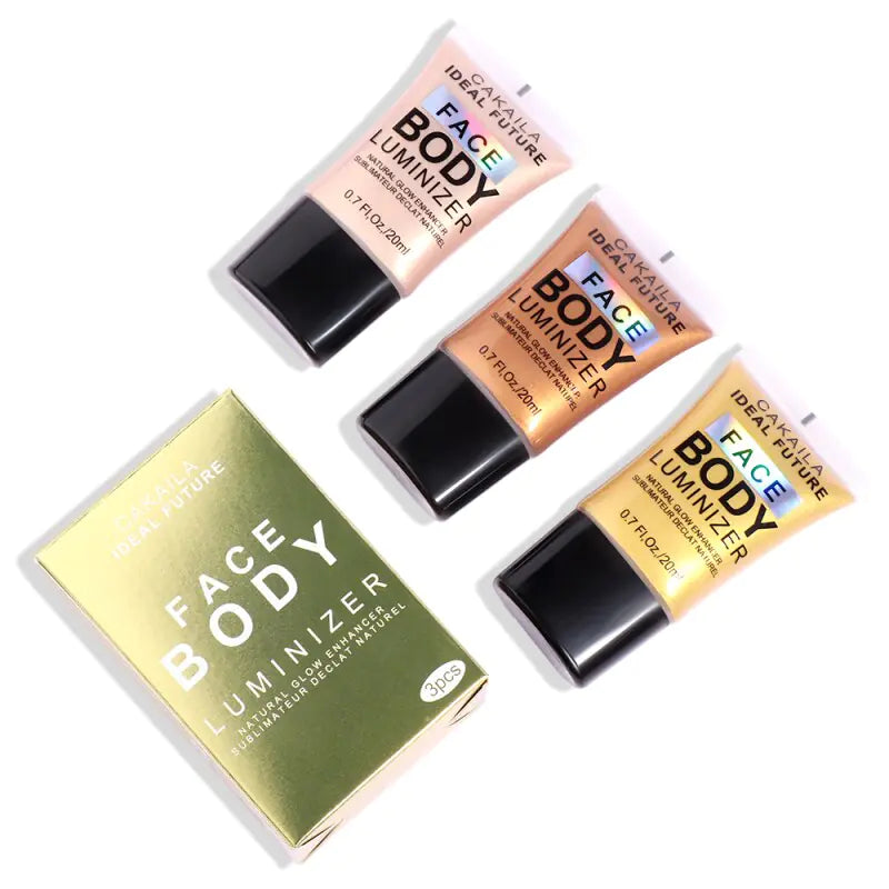 Maquillaje corrector con brillo corporal de 3 colores