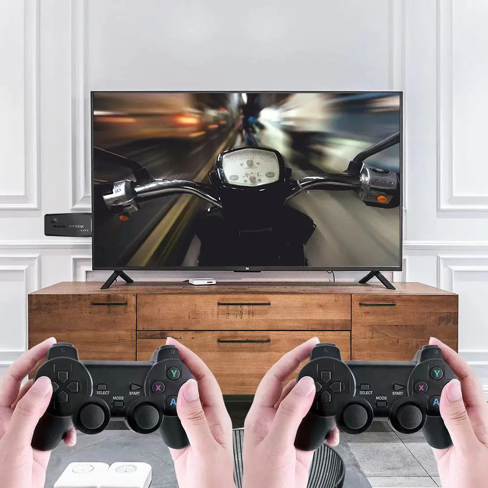 Consola de videojuegos Ewwke M8, 2,4 G, mando inalámbrico doble, 4K, 10 000 juegos, 64 GB, juegos retro