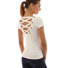 Lace Up Back Tee