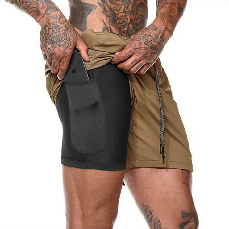 Pantalones cortos para correr Ropa deportiva doble para exteriores