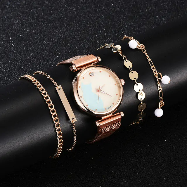 Conjunto de reloj de moda para mujer