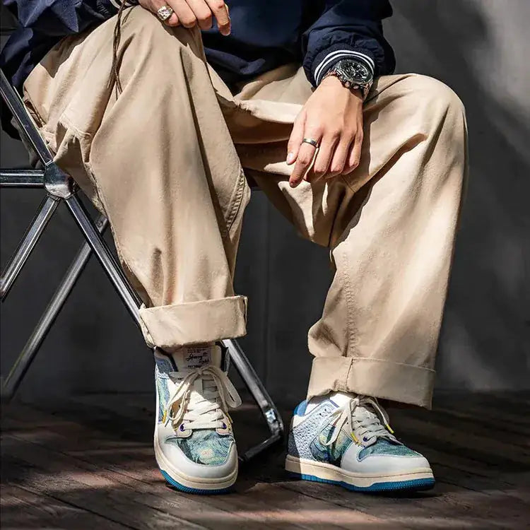 Zapatillas de lona para hombre con la leyenda "La noche estrellada de Van Gogh"