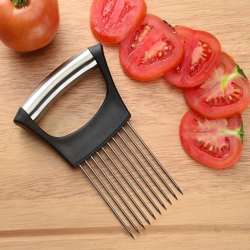 Soporte para cortar alimentos con soporte para verduras de acero inoxidable