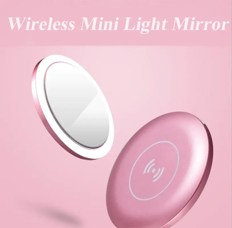 Mini espejo de maquillaje LED portátil
