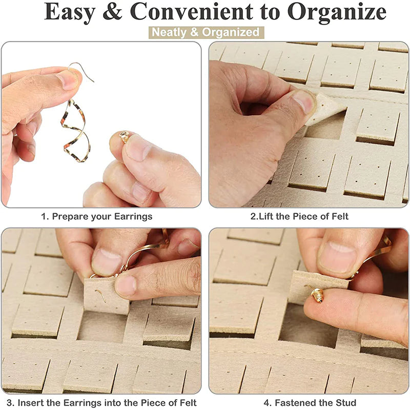 Organizador de joyas elegante: elegante organizador de pared para guardar collares, anillos, pendientes y pulseras