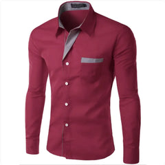 European And American Simple Men's Long Sleeve Shirt