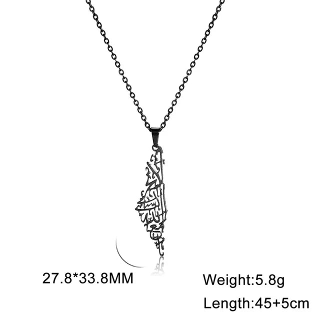 Collares unisex de acero inoxidable con mapa hueco