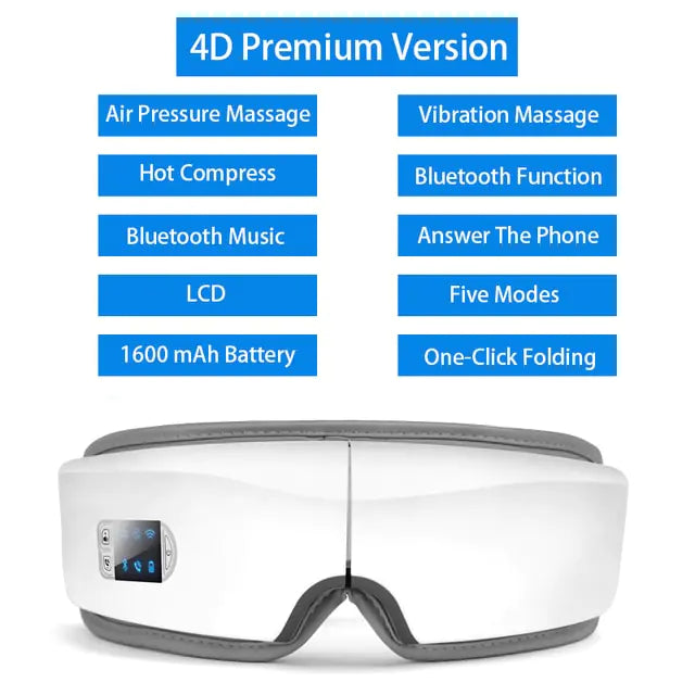 Masajeador de ojos con vibración y airbag inteligente 4D
