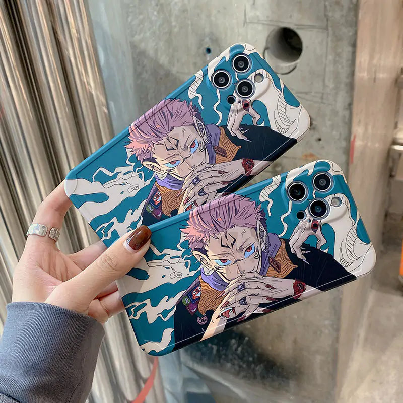 Funda de teléfono con dibujos animados de anime Jujutsu Kaisen para iPhone 14, 13, 12, 11 Pro, X, Xs, Max, XR, bonita y suave