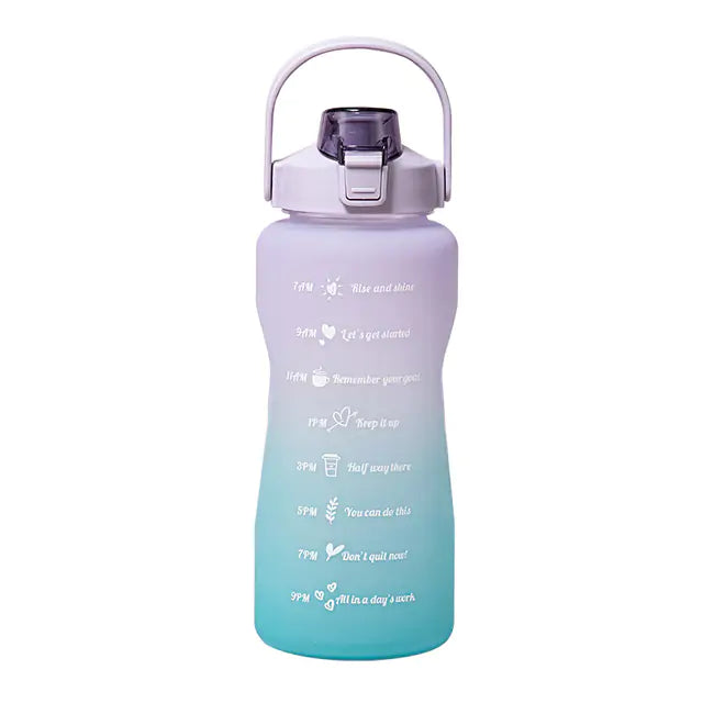 Botella de agua de gran capacidad de 2 l con pajita