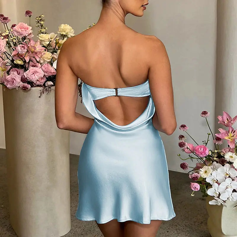 Vestido de noche sexy de satén Giyu
