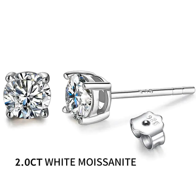 Pendientes de moissanita de 2 quilates