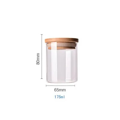 Recipientes para almacenar alimentos de vidrio de borosilicato recubierto de bambú