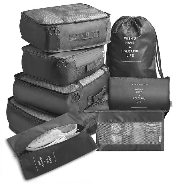 Organizador de viaje de gran capacidad, 8 piezas/juego