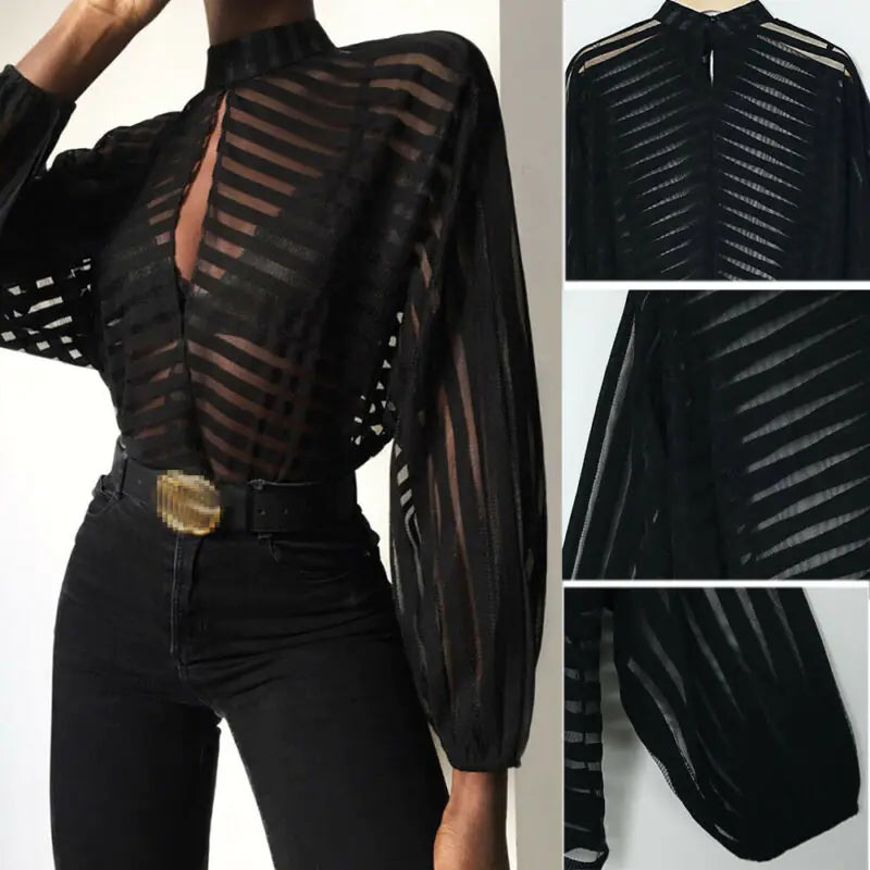 Blusa de malla de mujer