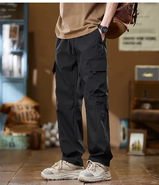 Pantalones anchos rectos y sueltos de primavera y otoño para hombre de marca de moda estadounidense