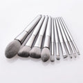 Eyebrow And Eye Shadow Makeup Brushes Silver Set