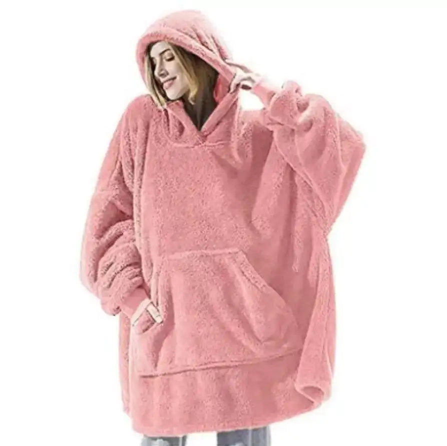 Sudadera con capucha y manta polar de gran tamaño