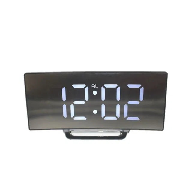 Reloj despertador digital con pantalla LED y 2 puertos de salida USB
