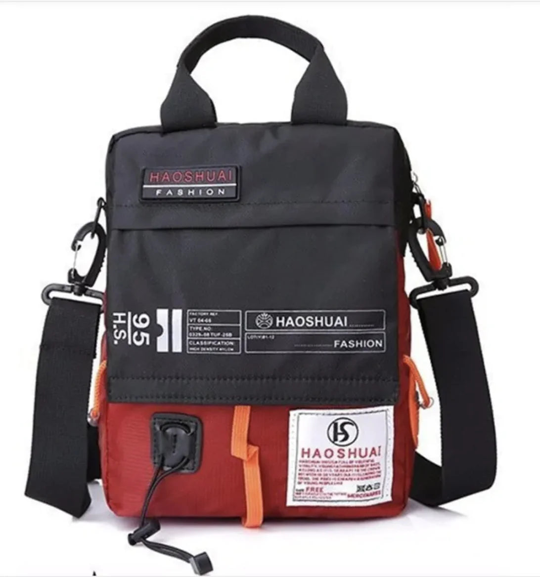 Bolso bandolera de nailon para exteriores y mochila pequeña tipo mensajero para hombre