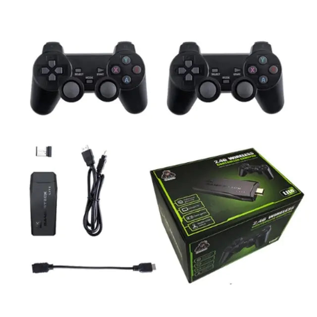 Consola de videojuegos Ewwke M8, 2,4 G, mando inalámbrico doble, 4K, 10 000 juegos, 64 GB, juegos retro