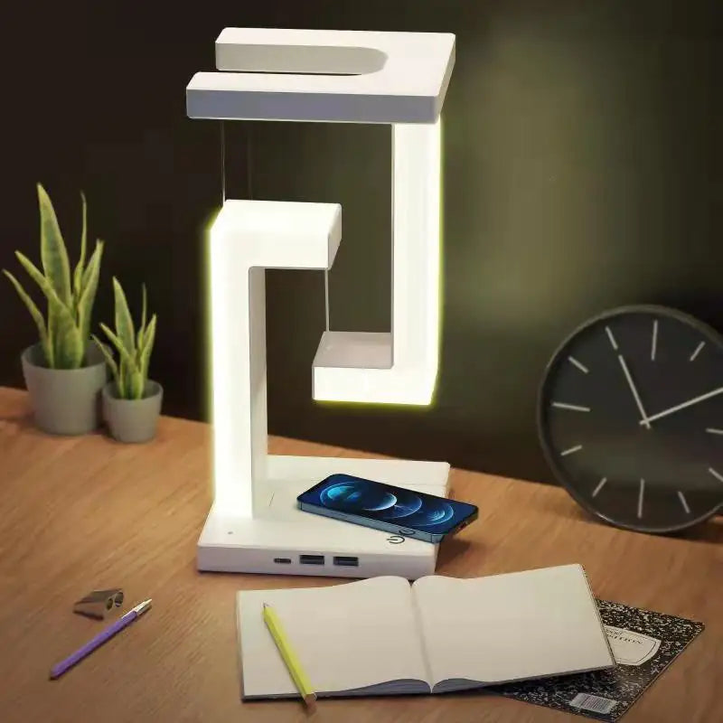 Lámpara de mesa colgante con carga inalámbrica para teléfono inteligente