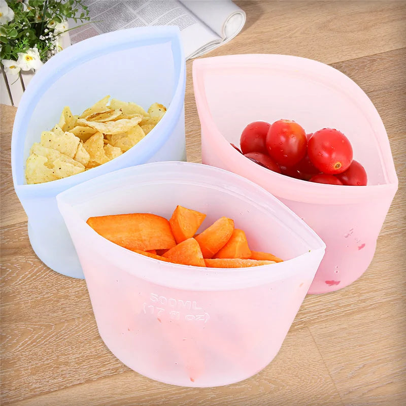 Bolsas de almacenamiento reutilizables de silicona PEVA para alimentos frescos