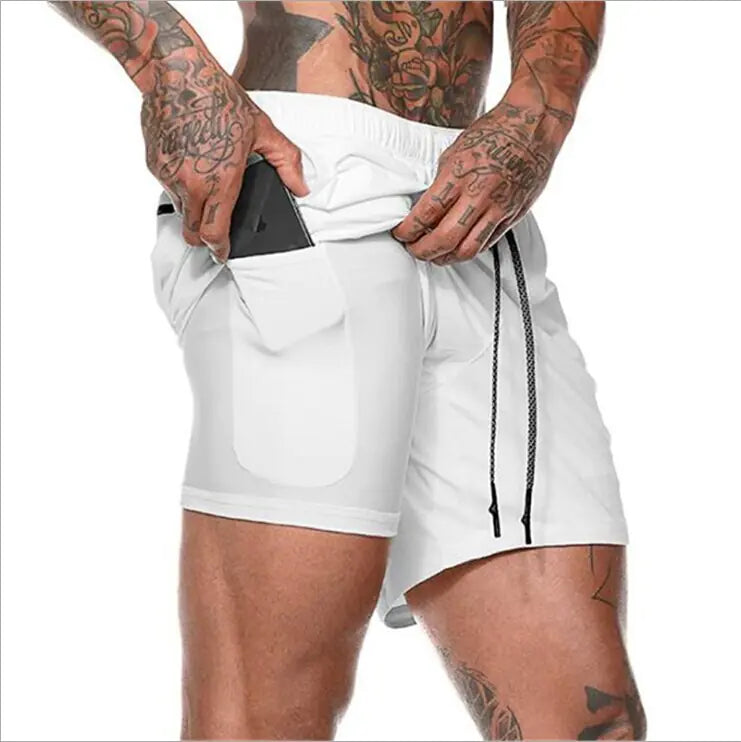 Pantalones cortos para correr Ropa deportiva doble para exteriores
