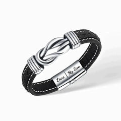 Braided Leather Bracelet Mother and Son Forever Connected