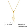 Collares unisex de acero inoxidable con mapa hueco