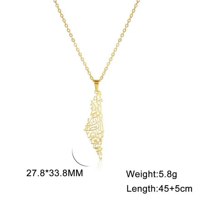 Collares unisex de acero inoxidable con mapa hueco