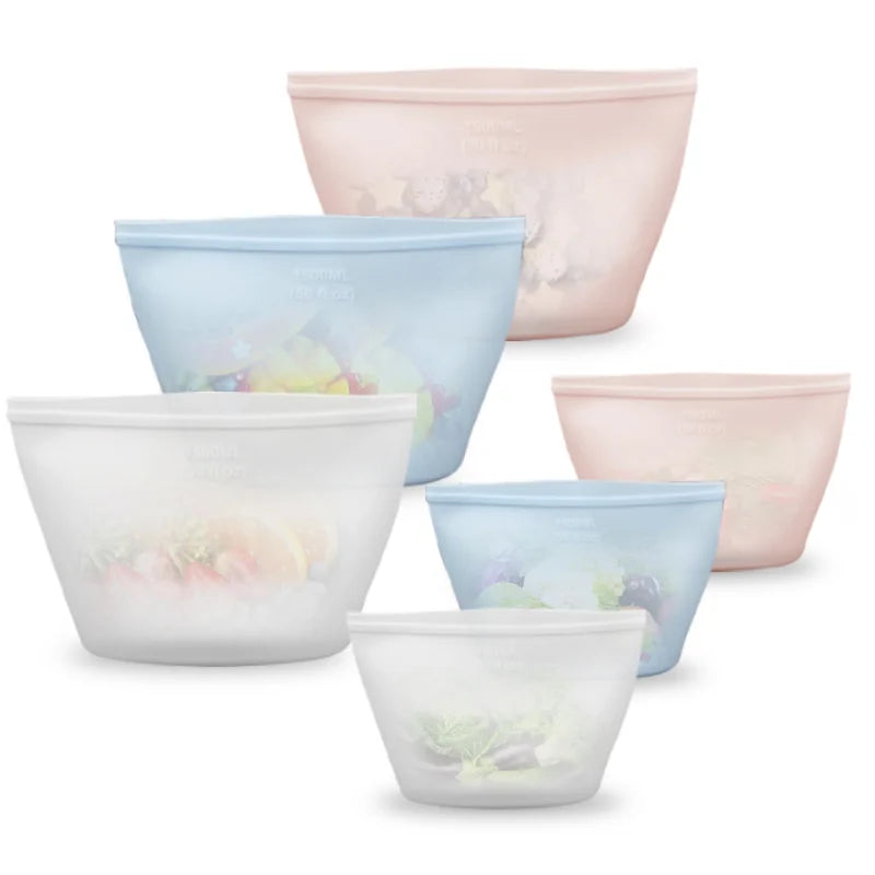 Bolsas de almacenamiento reutilizables de silicona PEVA para alimentos frescos