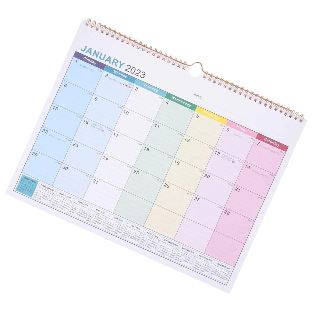 Calendario mensual colgante para colgar en la pared, para citas, para el hogar y vacaciones