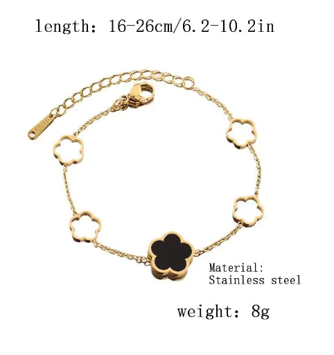 Pulsera ajustable de acero inoxidable LuxeClover