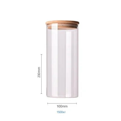 Recipientes para almacenar alimentos de vidrio de borosilicato recubierto de bambú